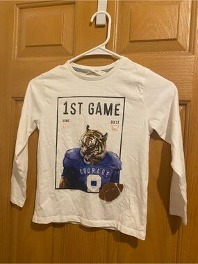 White '1st Game' Tiger Football Long-Sleeve Tee